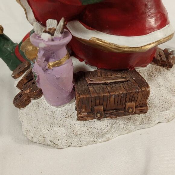 Holiday Christmas Santa Elf Riding Train w/ Paintbrush, Hand painted, Ceramic - Picture 14 of 16